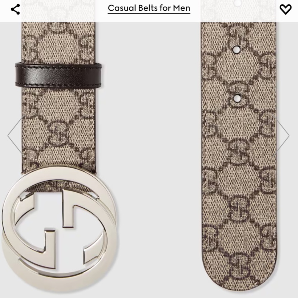 Gucci brand new GG SUPREME BELT WITH SHINING SIVER BUCKLE